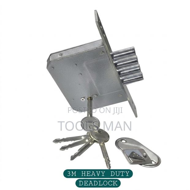 3m Heavy Duty 4-Bolt Security Deadlock: Premium Steel Door Lock. 4 Pin