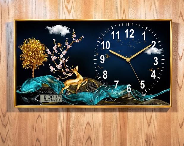 Modern Creative Framed Crystal Painting Clock Wall Art Home Decor