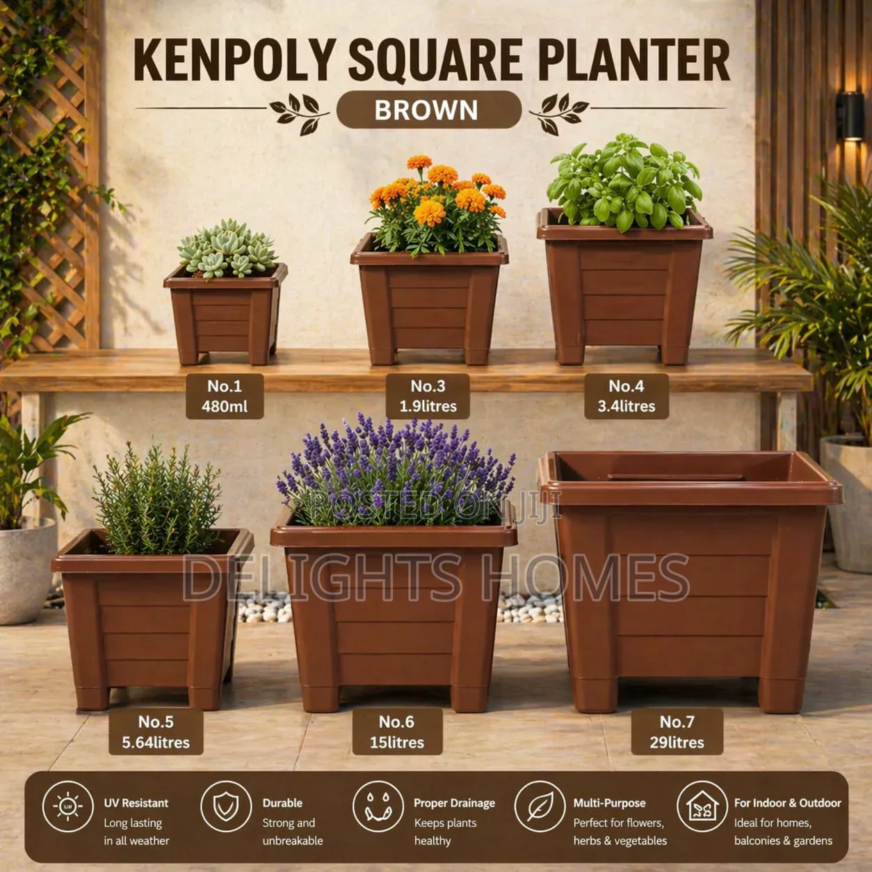 Kenpoly Square Planter 3.5l_b
