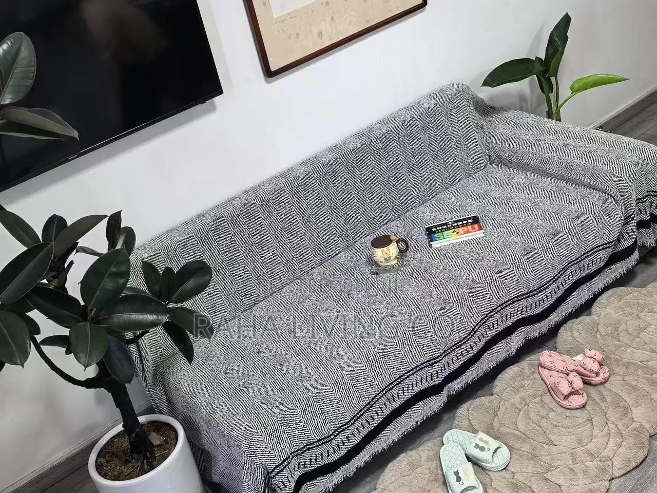 Reversible Chenille Sofa Cover | Anti Scratch | 7 Seater