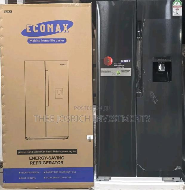 Ecomax 454 Litres Dark Silver Side by Side With Dispenser Refrigerator