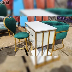 Salon Chairs and Table Available in Different Colors 