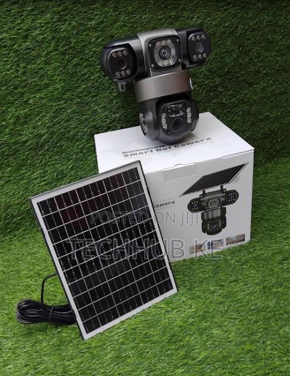 Triple Lens 4g Solar CCTV Camera With Sim Card and PTZ Control