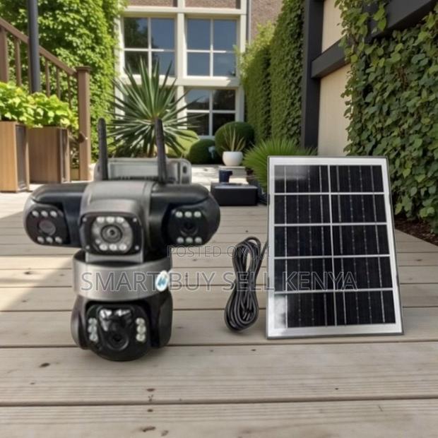 Night Vision 20mp Ultra Hd 4g PTZ Triple Lens Solar Security Camera