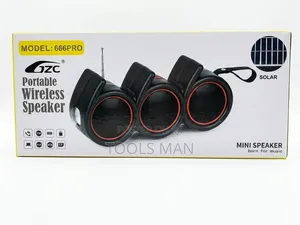 GZC 666pro Solar Portable Wireless Bluetooth Speaker With Flashlight.