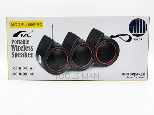 GZC 666pro Solar Portable Wireless Bluetooth Speaker With Flashlight.