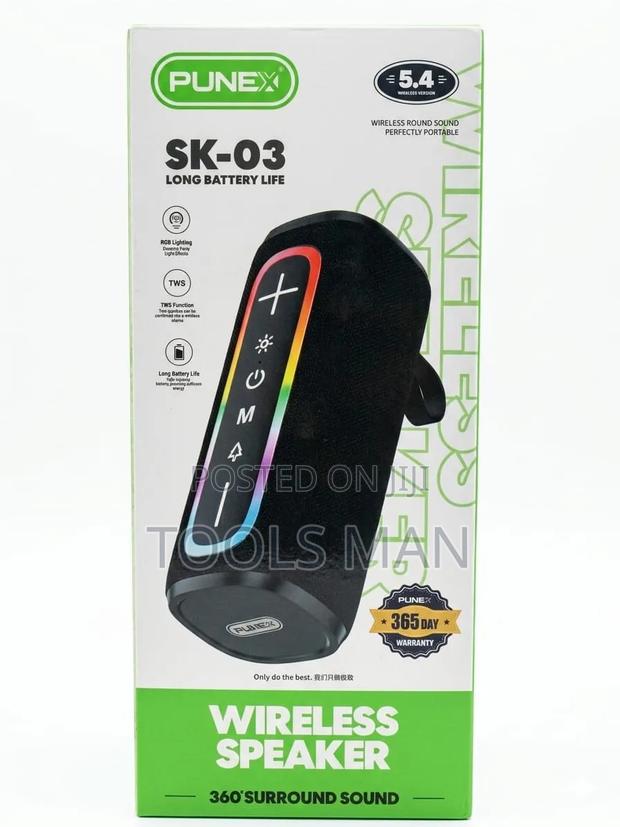 Punex Sk-03 Wireless Bluetooth Speaker With RGB Light - Black.