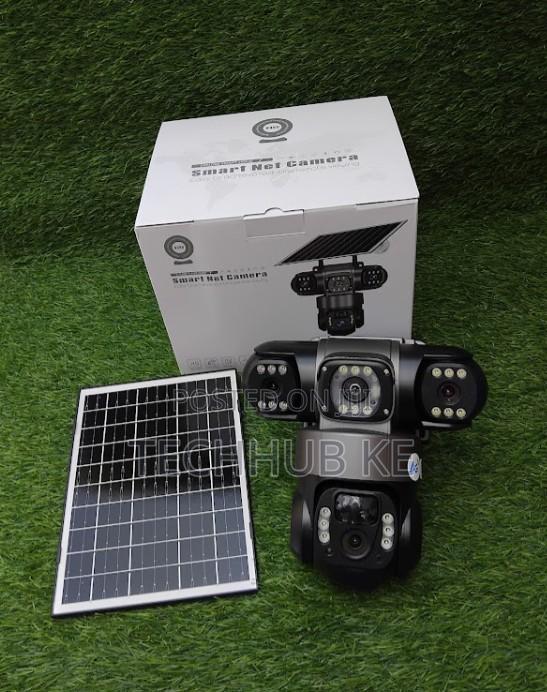 Solar Powered 4g Triple Lens CCTV Camera With Mobile App Monitoring