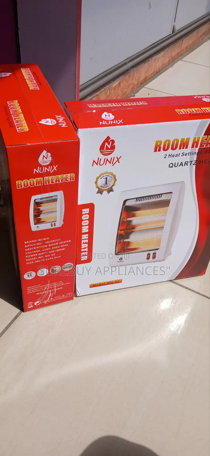 Nunix 800w Quartz Heater for Home Office
