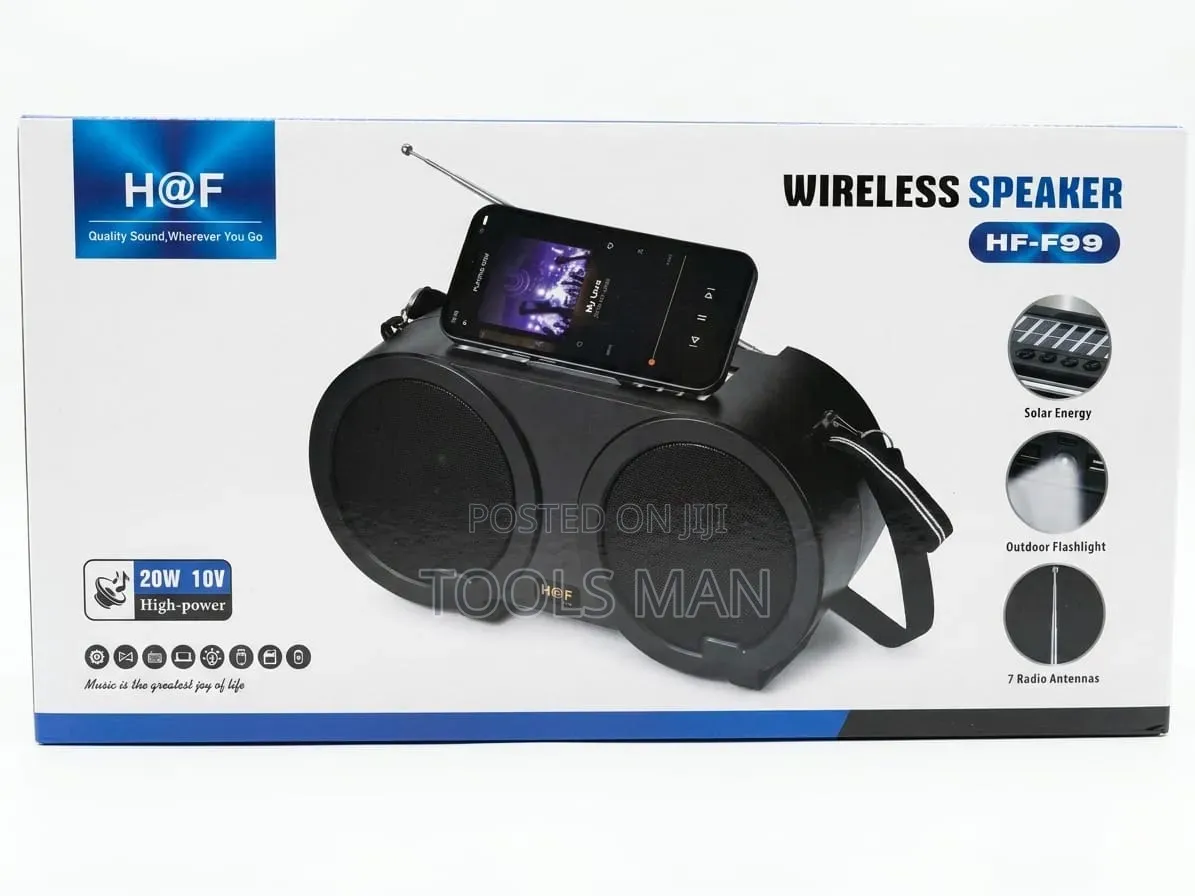 H at F Hf-F99 Solar Wireless Speaker With Flashlight 7 Antennas.