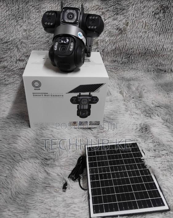 Outdoor 4g Triple Lens Security Camera With Solar Panel and Sim Card
