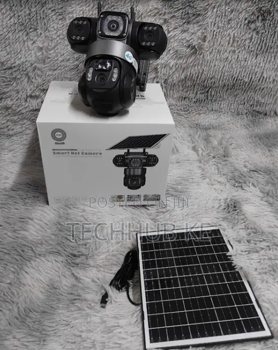 Outdoor 4g Triple Lens Security Camera With Solar Panel and Sim Card