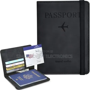 Leather Passport Holder Travel Wallet With Simcard Slots