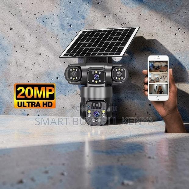 Ip66 Rated Waterproof 20mp Ultra Hd 4g PTZ Triple Lens Solar Camera