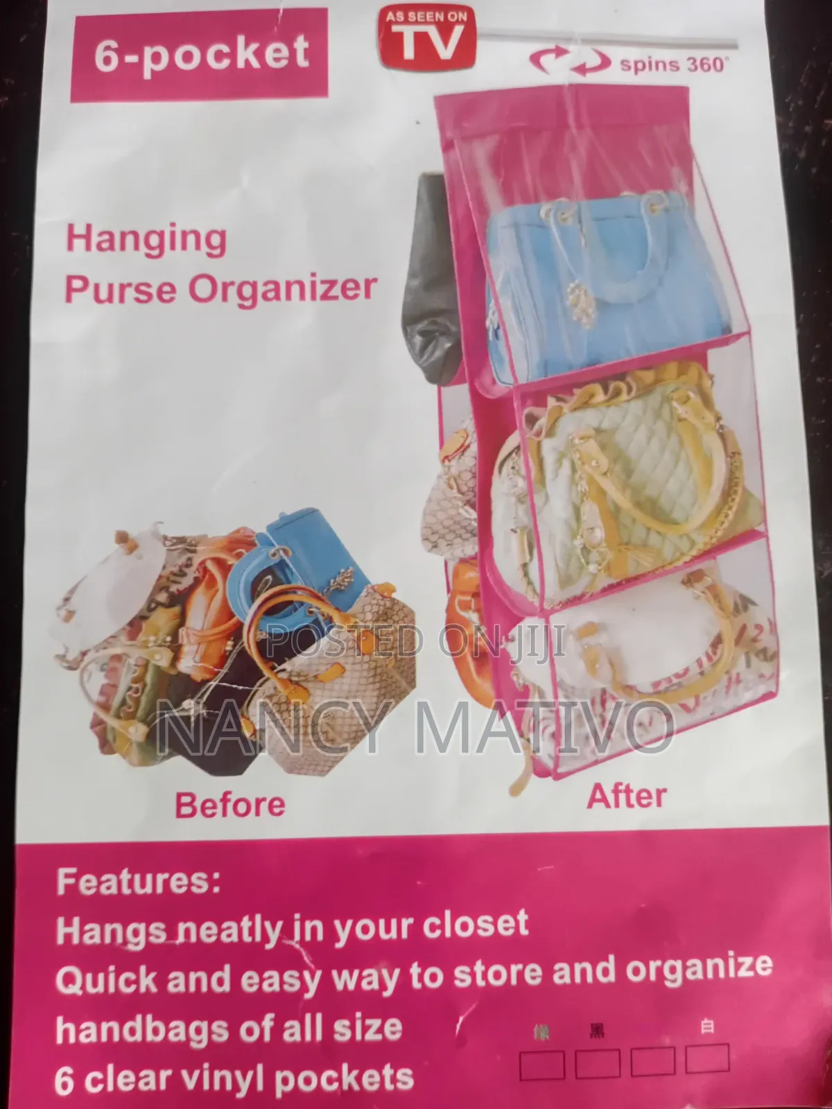 Hanging Purse Organizer/Handbag Organizer