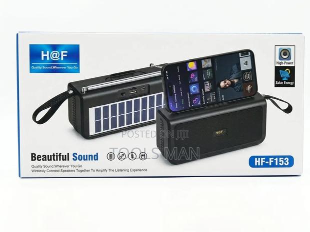 H at F Hf-F153 Portable Solar Wireless Speaker With Phone Holder.
