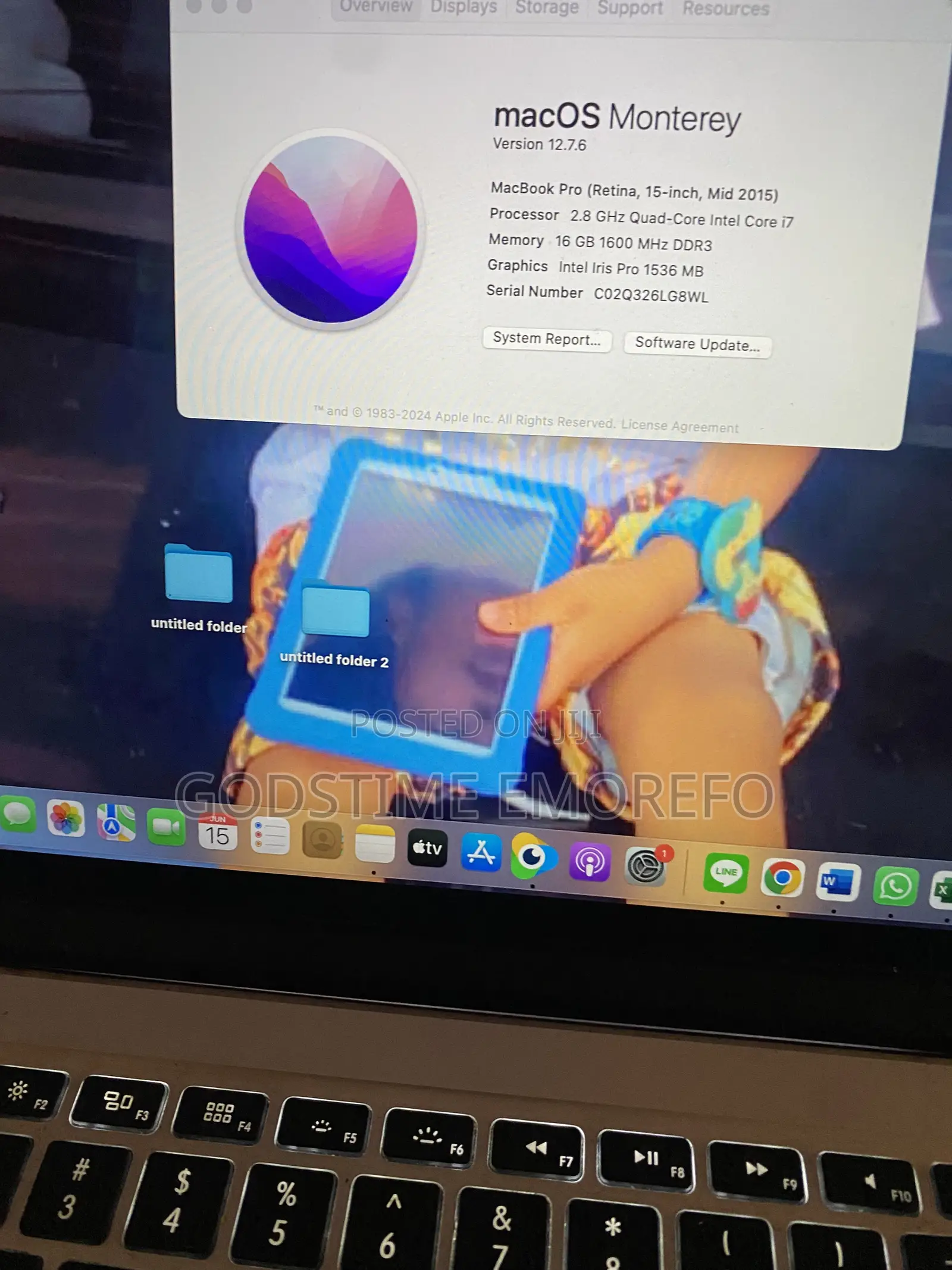 Laptop Apple MacBook Pro 16GB Intel Core i7 SSD 256GB