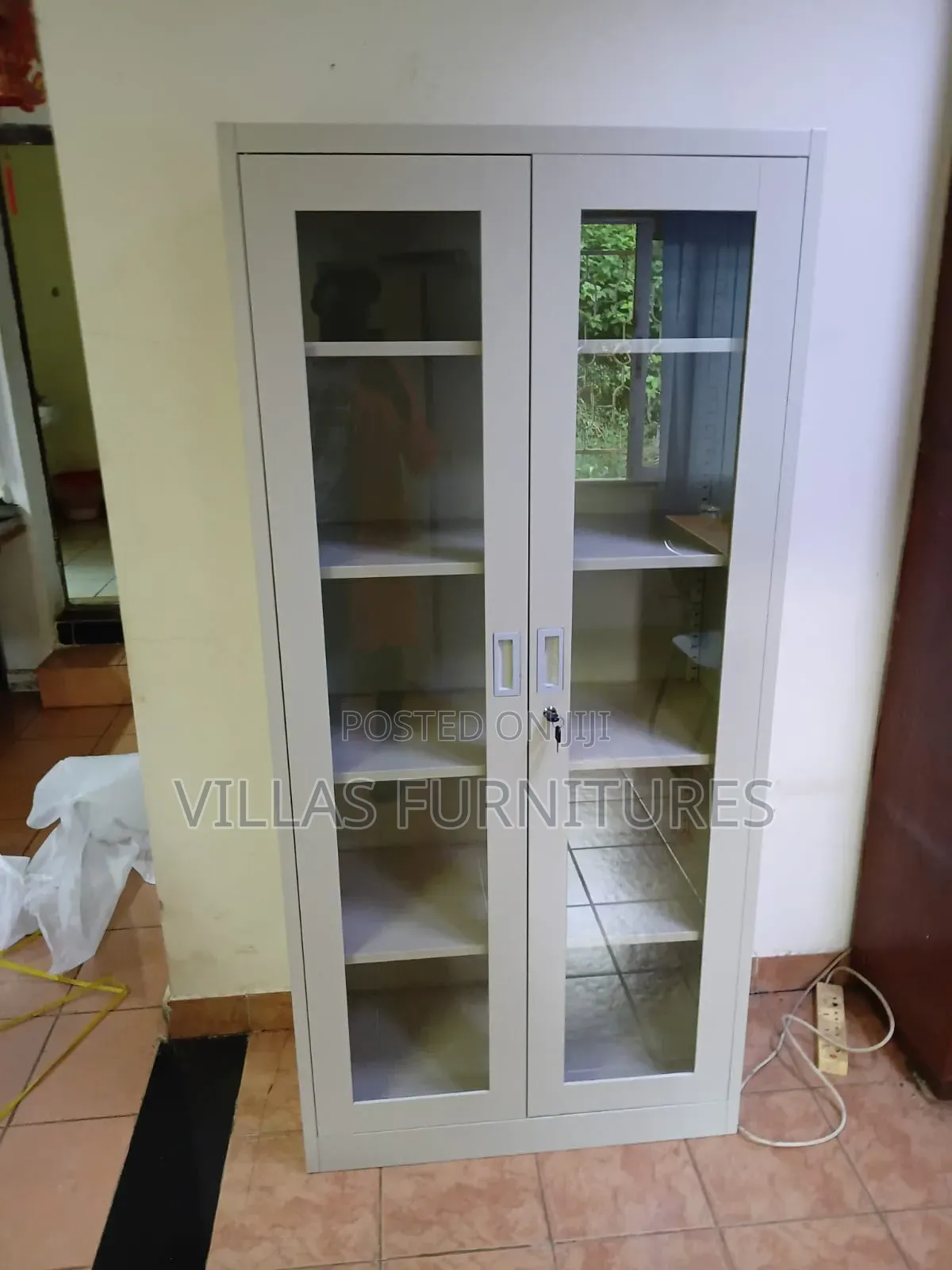 Secure Full Glass Office Cabinet for Files Documents