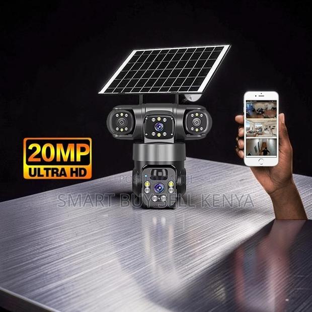 Smart Ai 4g PTZ Ultra Hd 4g PTZ Rotating Triple Lens Solar Camera