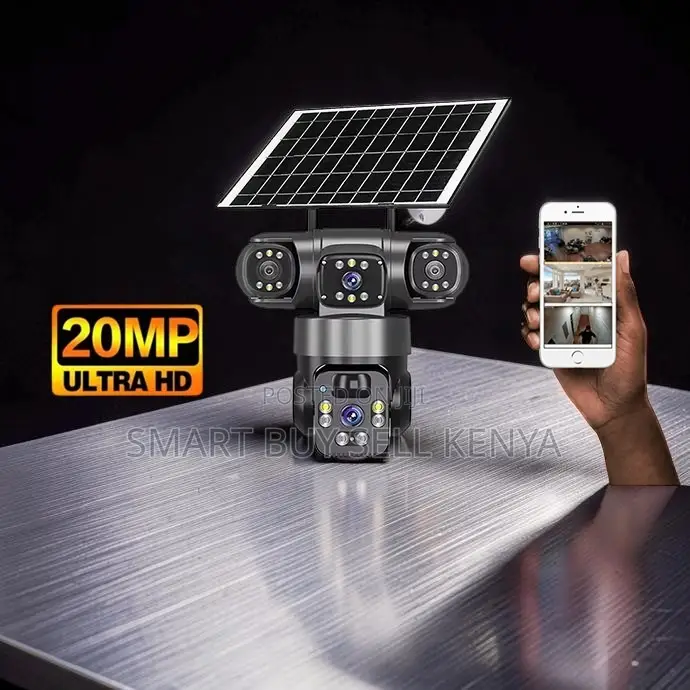 Smart Ai 4g PTZ Ultra Hd 4g PTZ Rotating Triple Lens Solar Camera