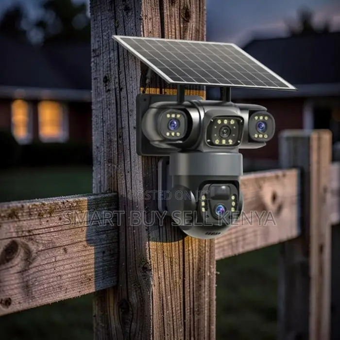 Full-Color 24/7 Night Vision 4g PTZ Rotating Triple Lens Solar Camera