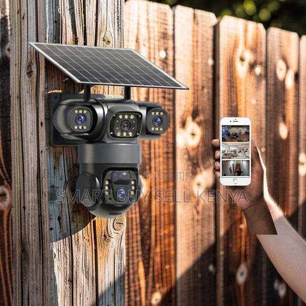 Built-in Microphone 20mp 4g PTZ Rotating Triple Lens Solar Camera
