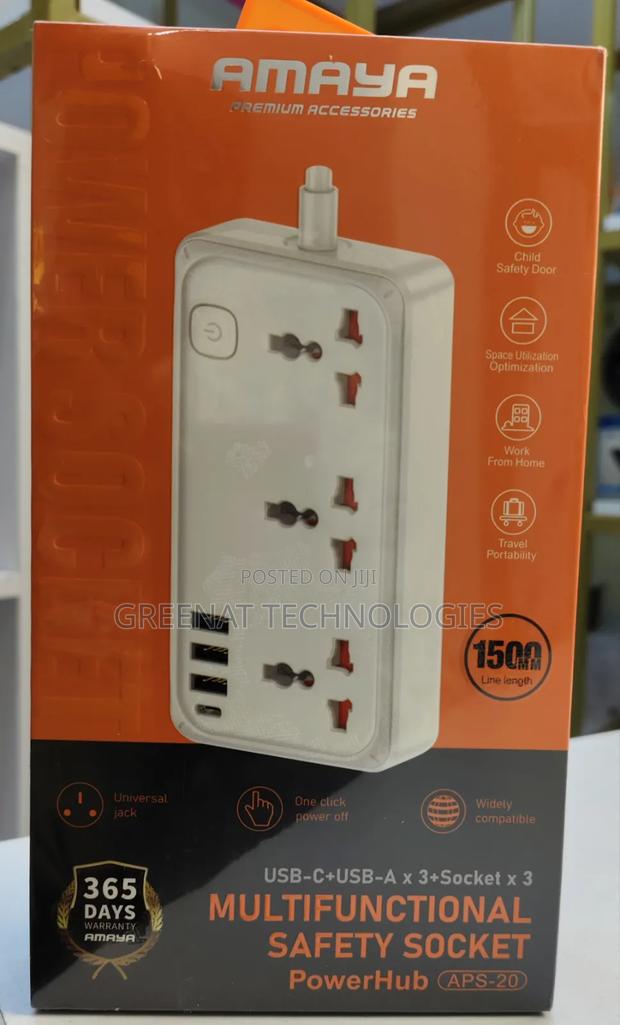 Amaya Aps- Usb-c+Usb X3 Sockets Multi Functional Extension Powehub - main view