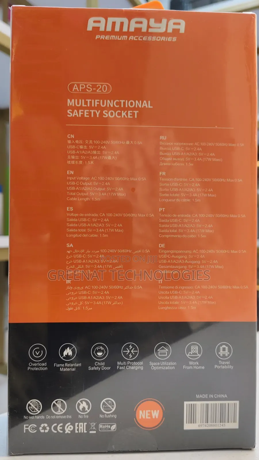 Amaya Aps- Usb-c+Usb X3 Sockets Multi Functional Extension Powehub