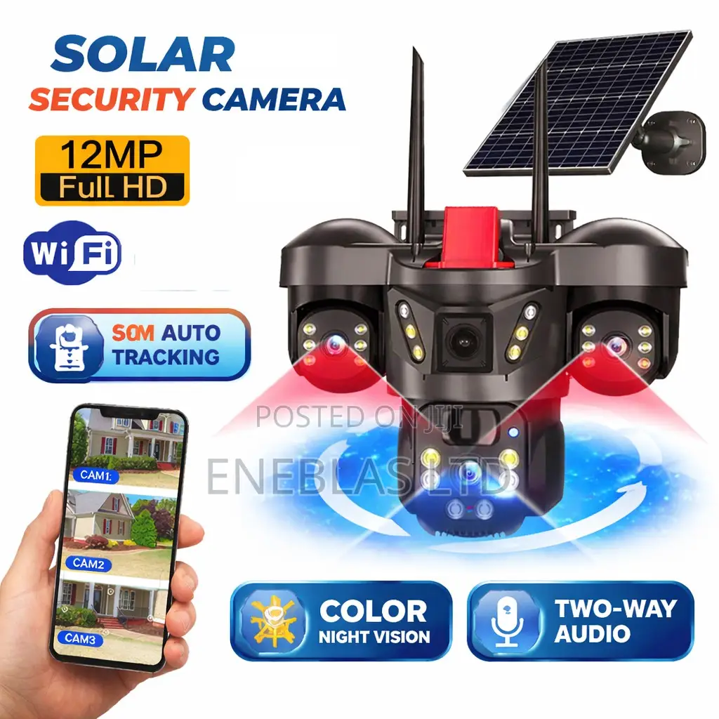 12mp Solar Wifi Cctv Camera – 360° Outdoor Security Camera