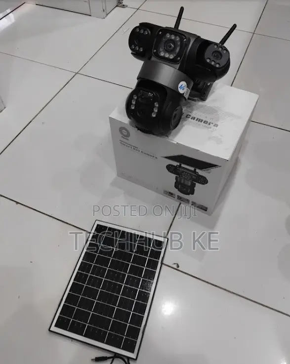 4g Triple Lens Solar CCTV Camera 360 Degrees 6mp Hd Camera Waterproof