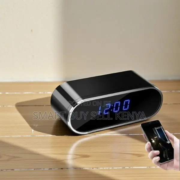 Wifi Enabled Smart Security 1080p Alarm Table Clock Hidden Spy Camera