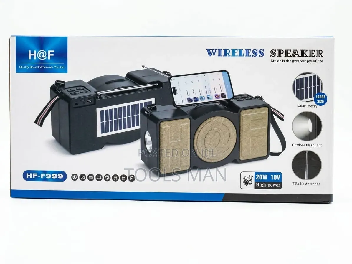 H at F Hf-F999 Solar Wireless Portable Speaker With Flashlight - 20w.