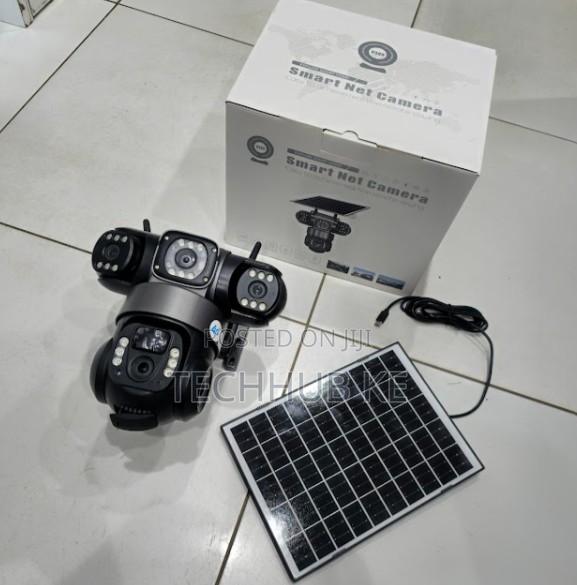 Wireless 4g Sim Card Solar Security CCTV Camera Monitoring Three Lens
