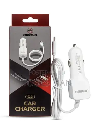 Amaya C2 Fast Car Charger Adapter - 2.1a Output White.