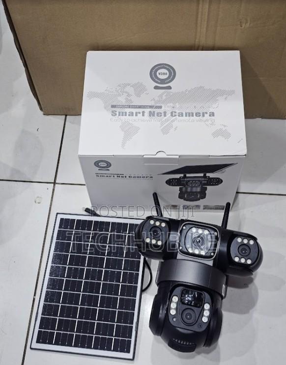 4g Solar Camera 3 Lens 3 Screens Night Vision Mobile Tracking Camera - main view