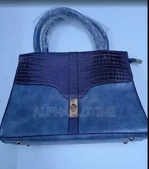 2 in 1 Women Office Handbag - Blue/Black Patch