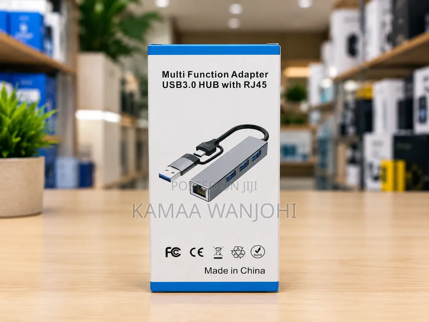 Usb 3.0 Hub With Rj45 Ethernet Adapter – 3 Usb Ports + Lan Port