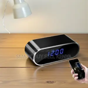 Wireless Smart Home Monitor 1080p Alarm Table Clock Hidden Spy Camera