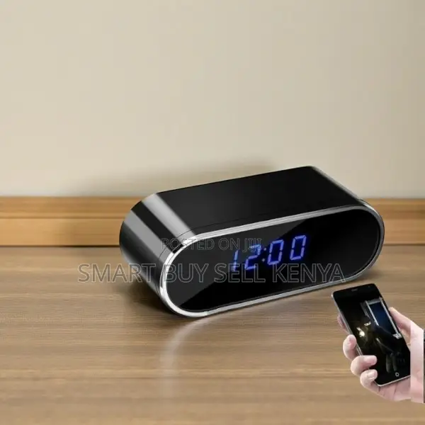 Real Time Remote Viewing 1080p Alarm Table Clock Hidden Spy Camera