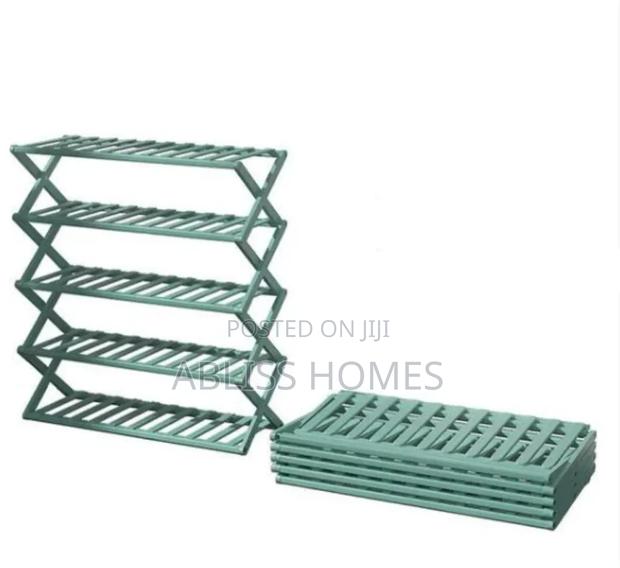 Foldable Bamboo Shoe Rack Stand - thumbnail 3