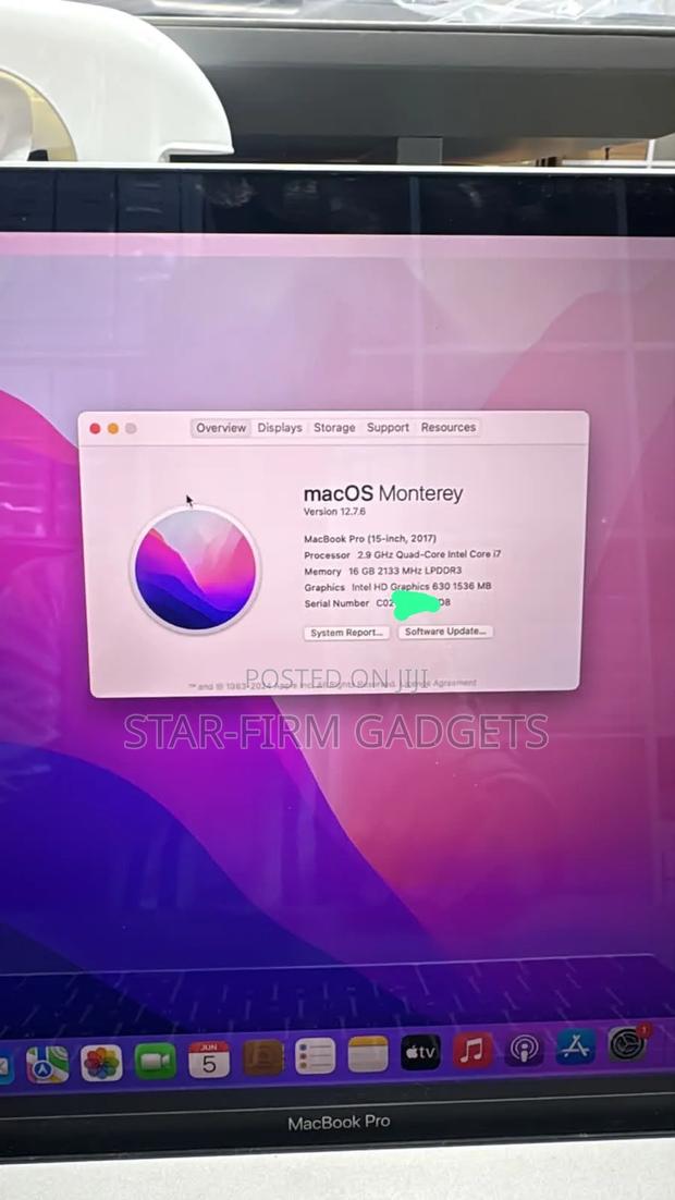 Laptop Apple MacBook Pro 2017 16GB Intel Core i7 SSD 512GB - thumbnail 4