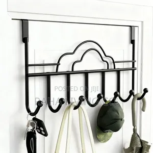 7 Hook Heavy Duty Over the Door Hanger | Black