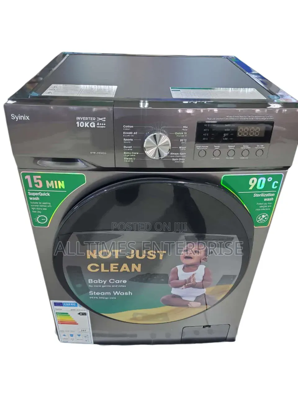 Syinix Washing Machine Front Load 10kg Wash and Spin