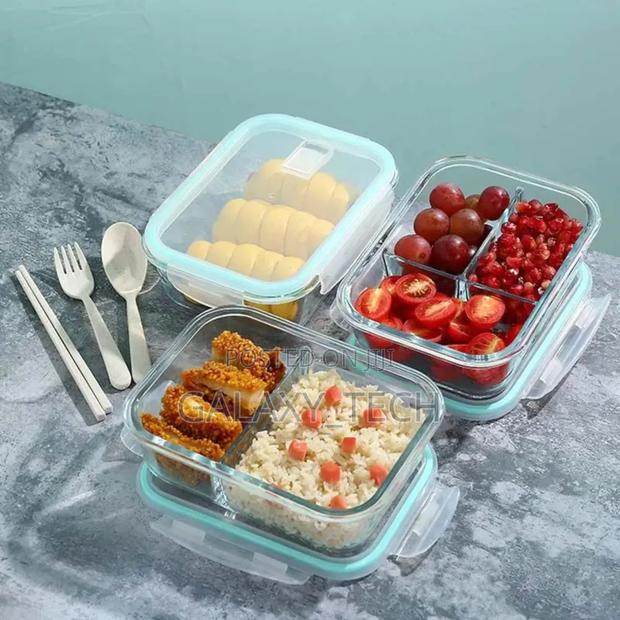 2 Grid High Borosilicate Glass Lunchbox - thumbnail 3