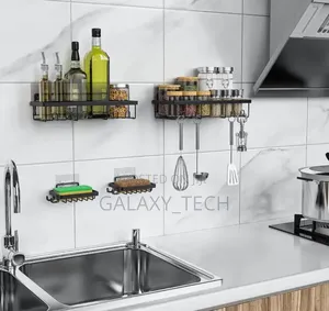 Multipurpose 5pcs Set Rectangular Shower Caddy Shelf/ Wall Organizer