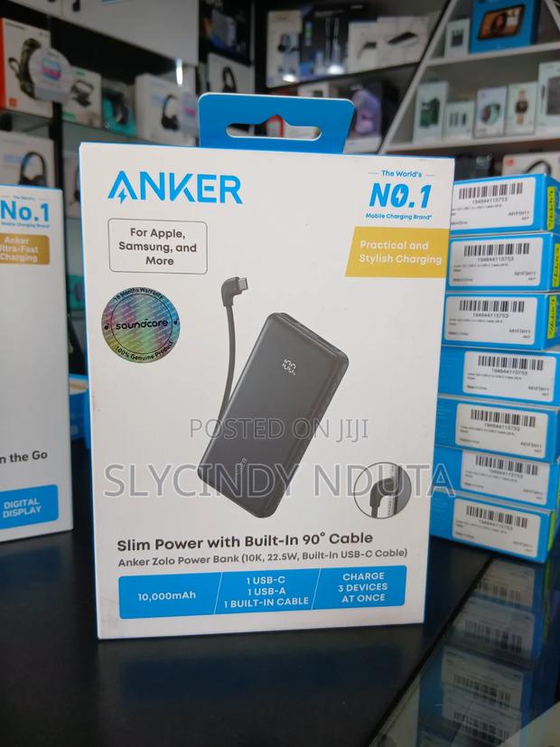 Anker Zolo Power Bank(, 22.5w, Built-in Usb-C Cable