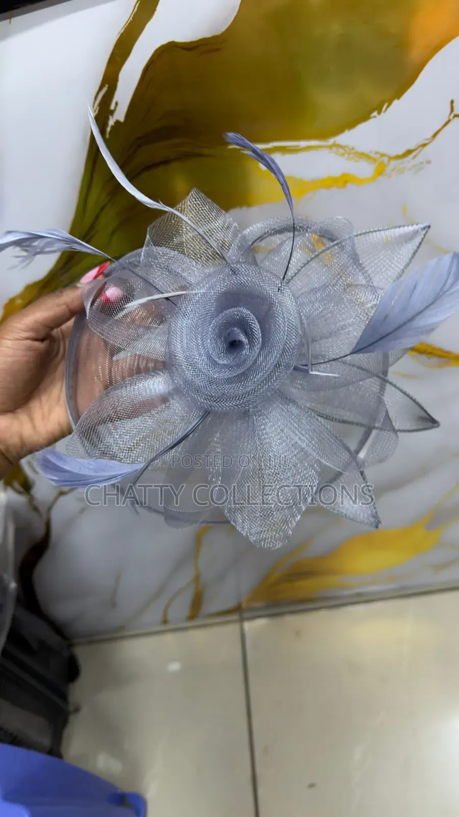 Gray  Big Elegant Ladies Fascinators /Head Piece