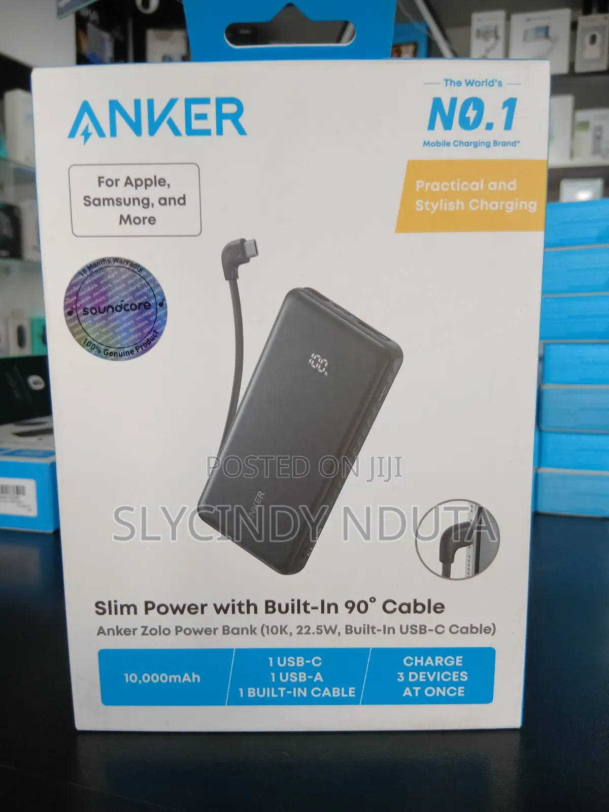 Anker Zolo Power Bank(, 22.5w, Built-in Usb-C Cable