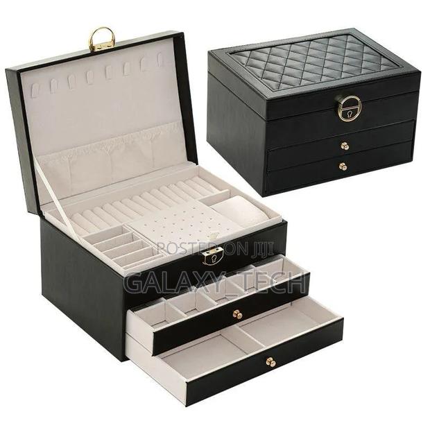 Multi-Layer Jewelry Box Large Capacity Necklace/Earrings Case - thumbnail 3