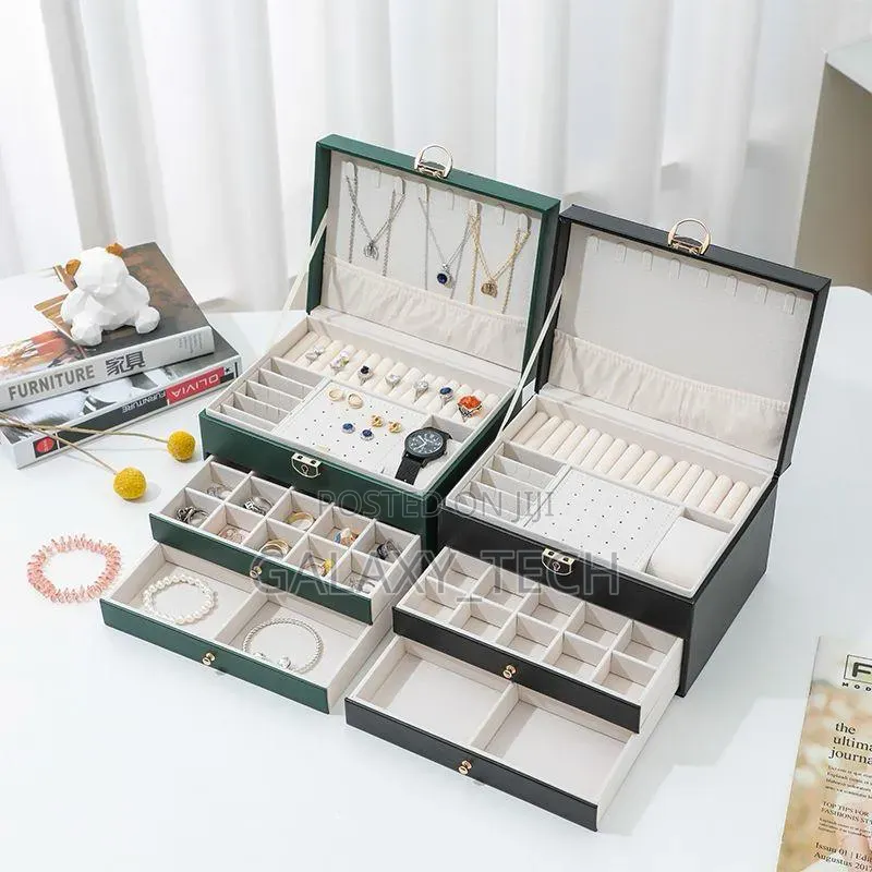 Multi-Layer Jewelry Box Large Capacity Necklace/Earrings Case